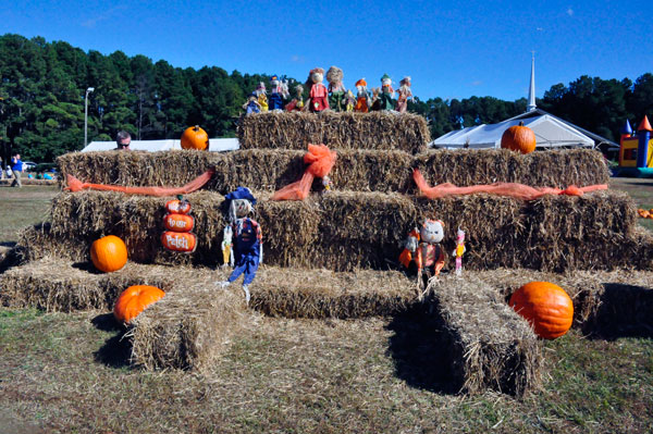 hay bales decorated